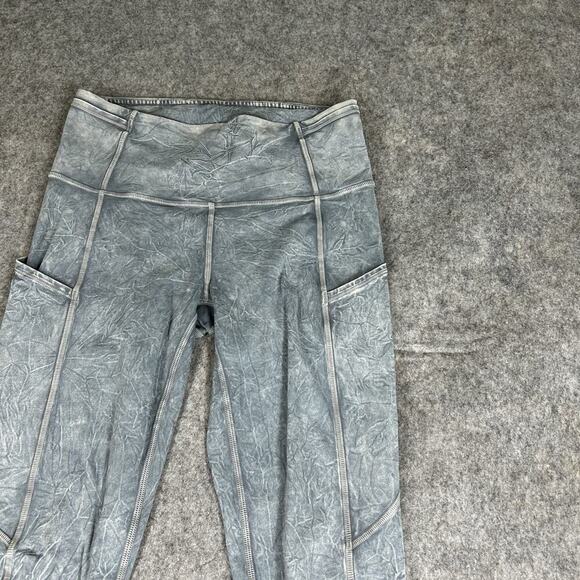 Lululemon Leggings Womens 4 Fast Free HR 25” Ice Dye Activewear Gym Blue - Picture 2 of 9